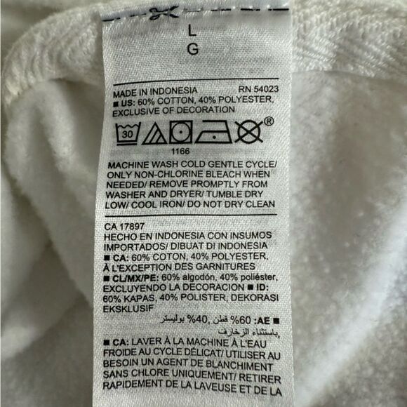 Old Navy White and Yellow Colorblock Hoodie Size Large - Picture 7 of 8